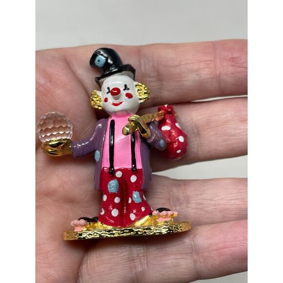 Swarovski Spoontiques Pewter Circus Hobo Juggling Clown Figurine Crystal Vintage - Picture 4 of 10